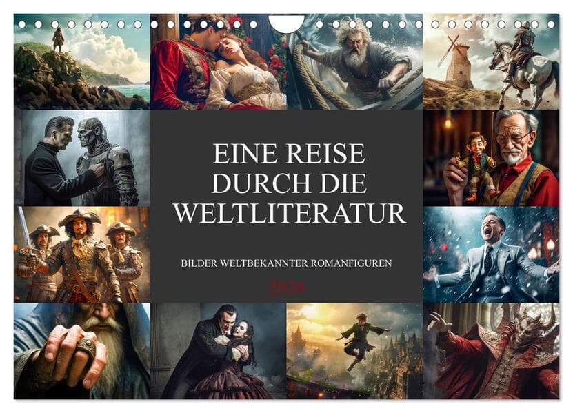 Eine Reise durch die Weltliteratur (Wandkalender 2026 DIN A4 quer), CALVENDO Monatskalender