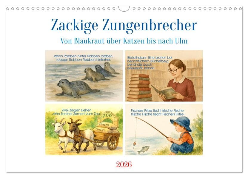 Zackige Zungenbrecher (Wandkalender 2026 DIN A3 quer), CALVENDO Monatskalender