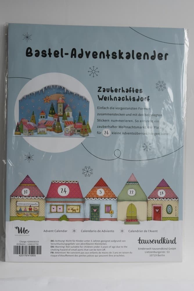 Bastel-Adventskalender DIY DORF befüllbar in bunt