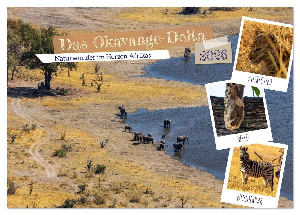Das Okavango-Delta - Naturwunder im Herzen Afrikas (Tischkalender 2026 DIN A5 quer), CALVENDO Monatskalender