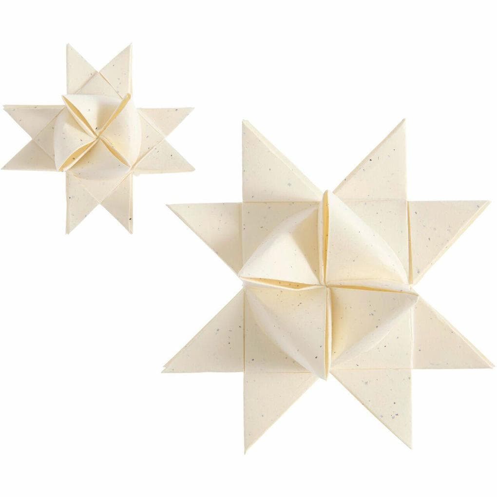 Fröbelsterne mit Recyclingpapier, Elfenbein FSC MIX