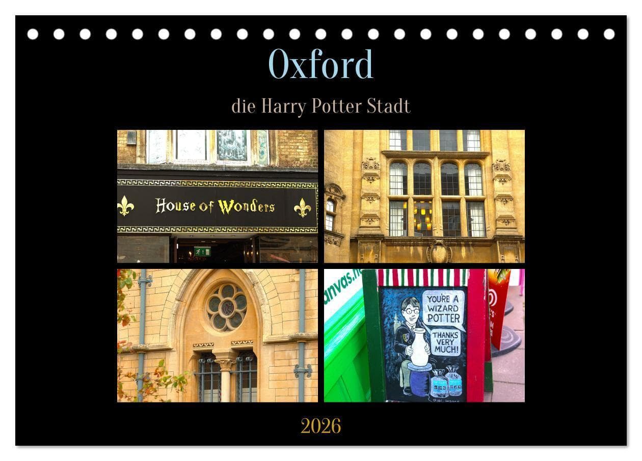 Oxford - die Harry Potter Stadt (Tischkalender 2026 DIN A5 quer), CALVENDO Monatskalender