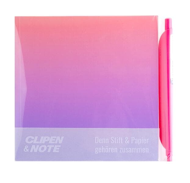 CLIPEN & Note Set (Violet Shine / Salmon Pink) Gelschreiber + Notizbuch