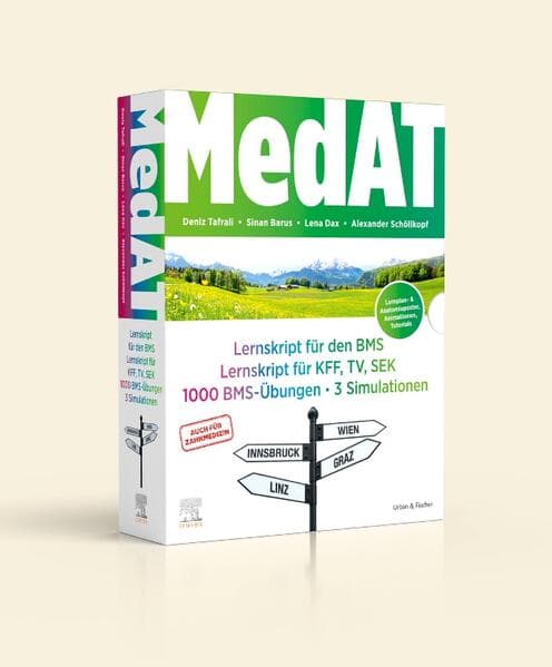 MedAT Kompendium - Lernskript für den BMS, Lernskript für KFF, TV, SEK, BMS-Übungen, Simulationen im Schuber