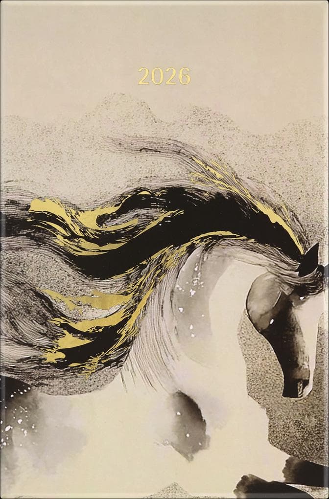 Moleskine 12 Monate Das Jahr des Pferdes Wochen-Notizkalender 2026 L/A5, 1 Wo = 1 Seite, liniert, fester Einband, Kalligrafie, mit Box