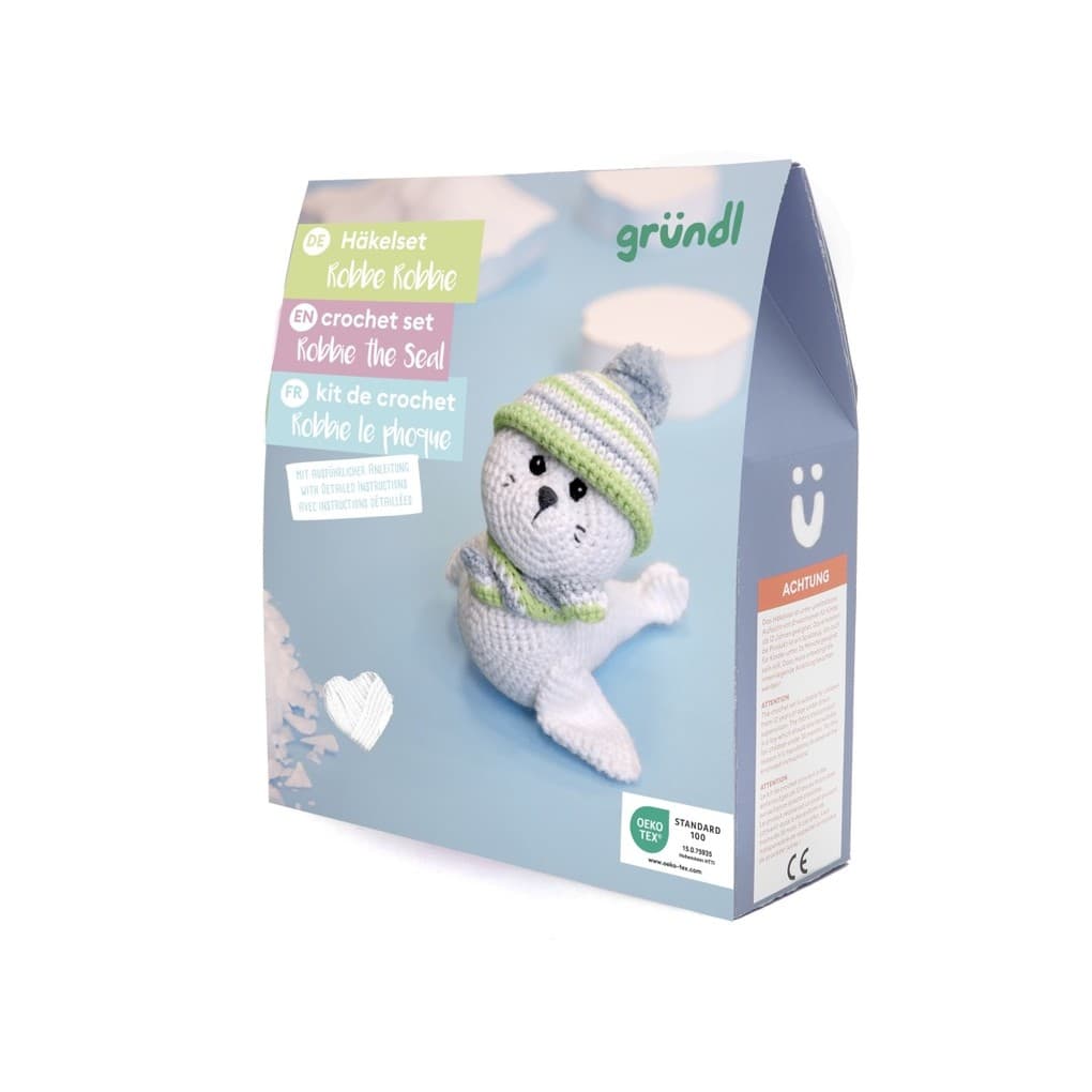 gründl Häkeltier Robbe Robby, Nähset, Häkelset