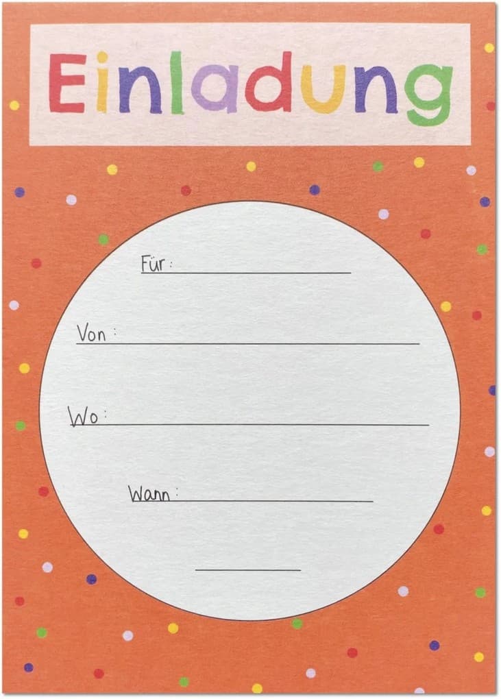 KEITCARDS Einladungskarte Orange, Karte für Einladung, Geburtstag, 1 Stück