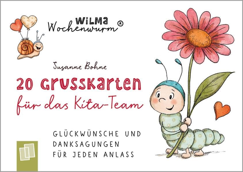 Wilma Wochenwurm - 20 Grußkarten für das Kita-Team