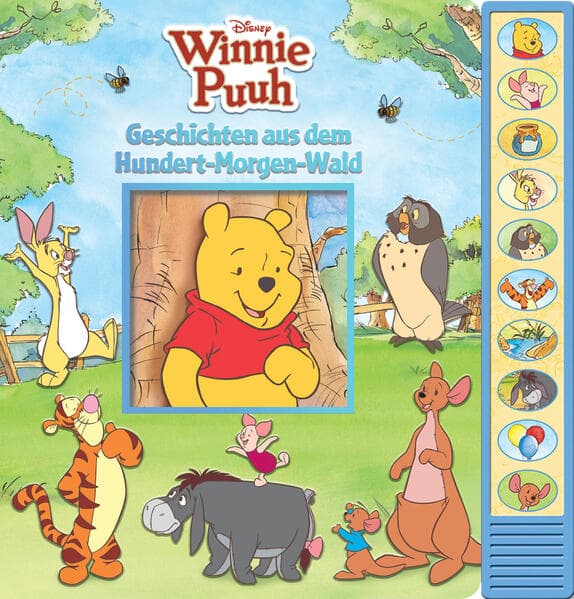 Disney Winnie Puuh - Geschichten aus dem Hundert-Morgen-Wald - Pappbilderbuch zum Vorlesen - Soundbuch mit 10 Geräuschen
