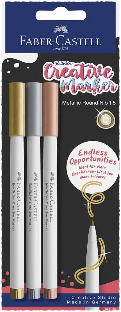 Faber-Castell Goldfaber Creative Marker Metallic 1.5, 3er Set