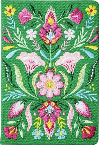 Fiesta del Sol Notizbuch bestickt A5 - 240 Seiten, grün