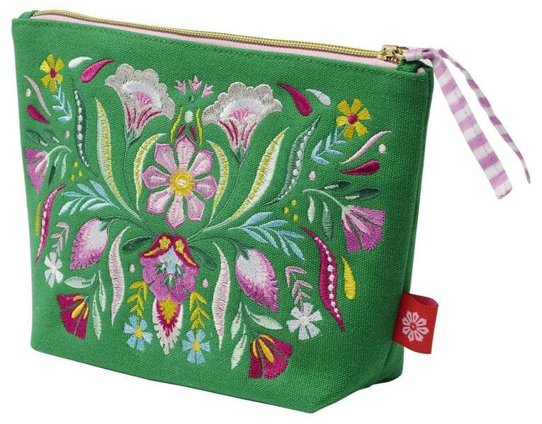 Fiesta del Sol Accessoirestasche bestickt, 18 x 24 cm, grün