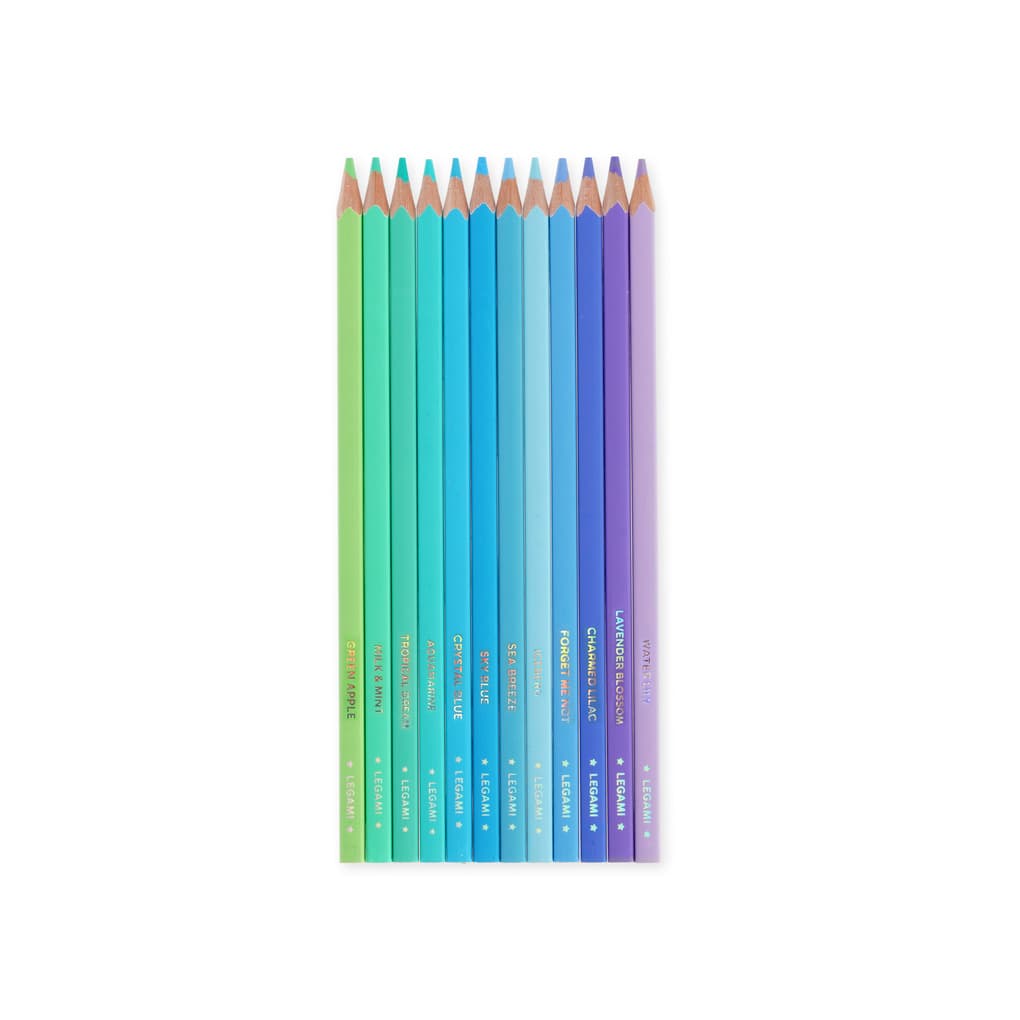 Live Colourfully - Set Of 12 Colouring Pencils - Ocean Palette - Multicolor Ink