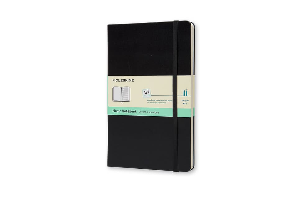 Moleskine Musiknotizbuch, L/A5, 70g-Papier, Hard Cover, Schwarz